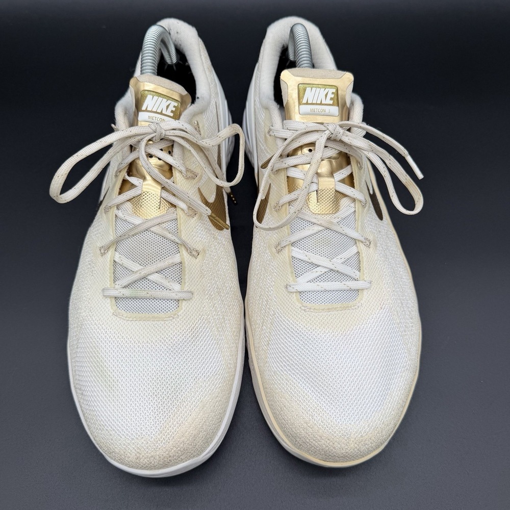 Nike Metcon 3 Champagne Metallic Gold Training CrossFit Shoes Women's Size 11 - Picture 4 of 7
